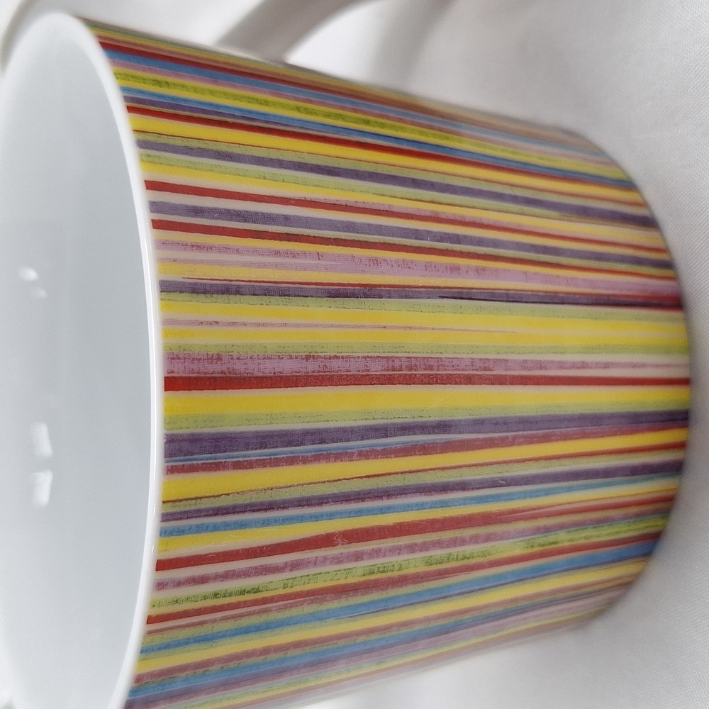 #ABP Starbucks 13fl oz  2008 multi colour rainbow vertical stripes set of 2 - Picture 4 of 9